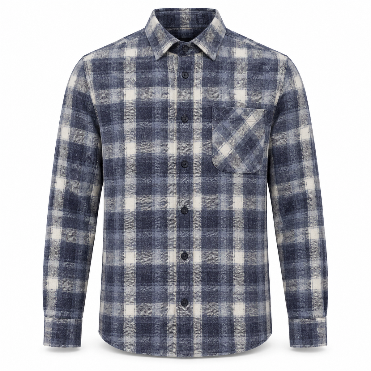 Clean Cut Eske flanellskjorte i Navy og Dusty Blue