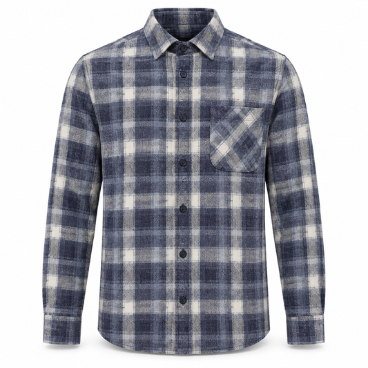 Clean Cut Eske flanellskjorte i Navy og Dusty Blue