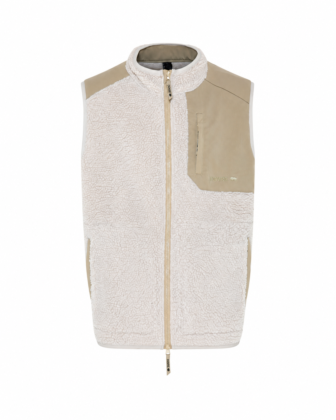 Dovre fleecevest i beige – rent produktbilde