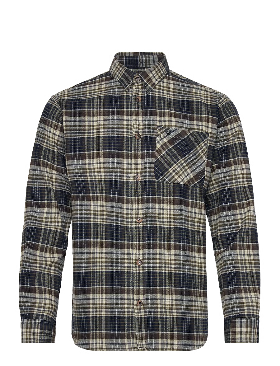 Fat Moose Forest Flannel Shirt Navy/Moss Check – produktbilde 2