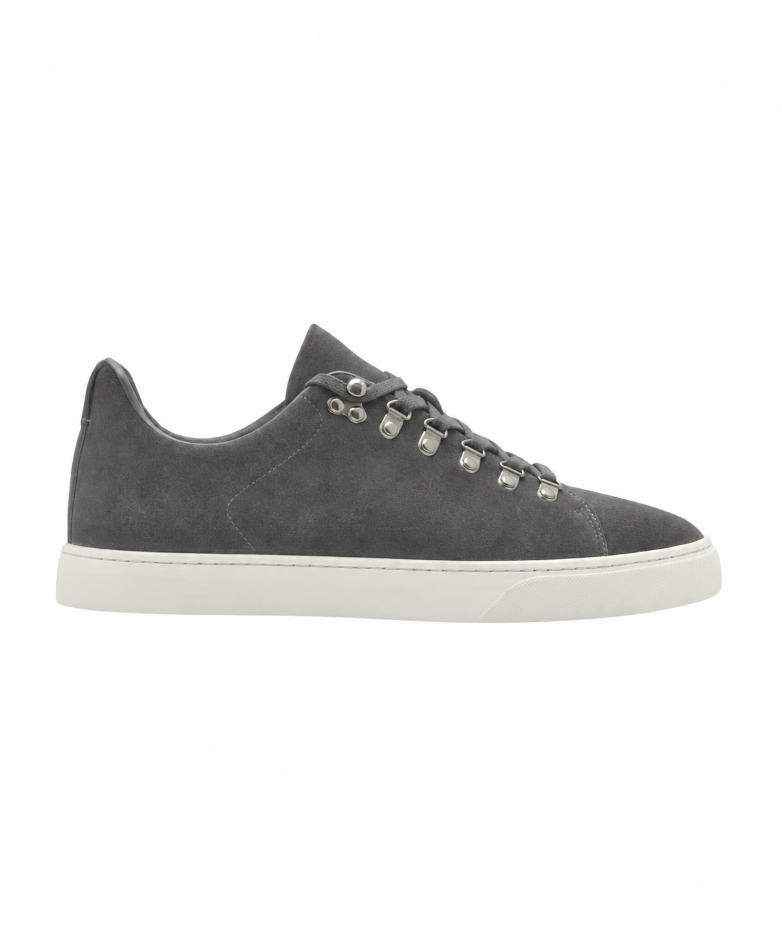 Gregers Arona DR sneaker i Grey semsket skinn – produktbilde med metallhemper