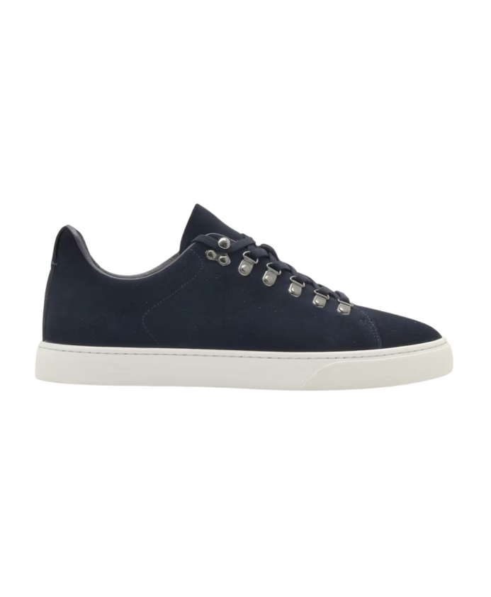 Gregers Arona DR sneaker i Navy semsket skinn – produktbilde med metallhemper