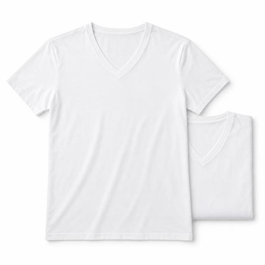 JBS Organic Bamboo-Viscose V-neck T-shirt 2-pack i hvit