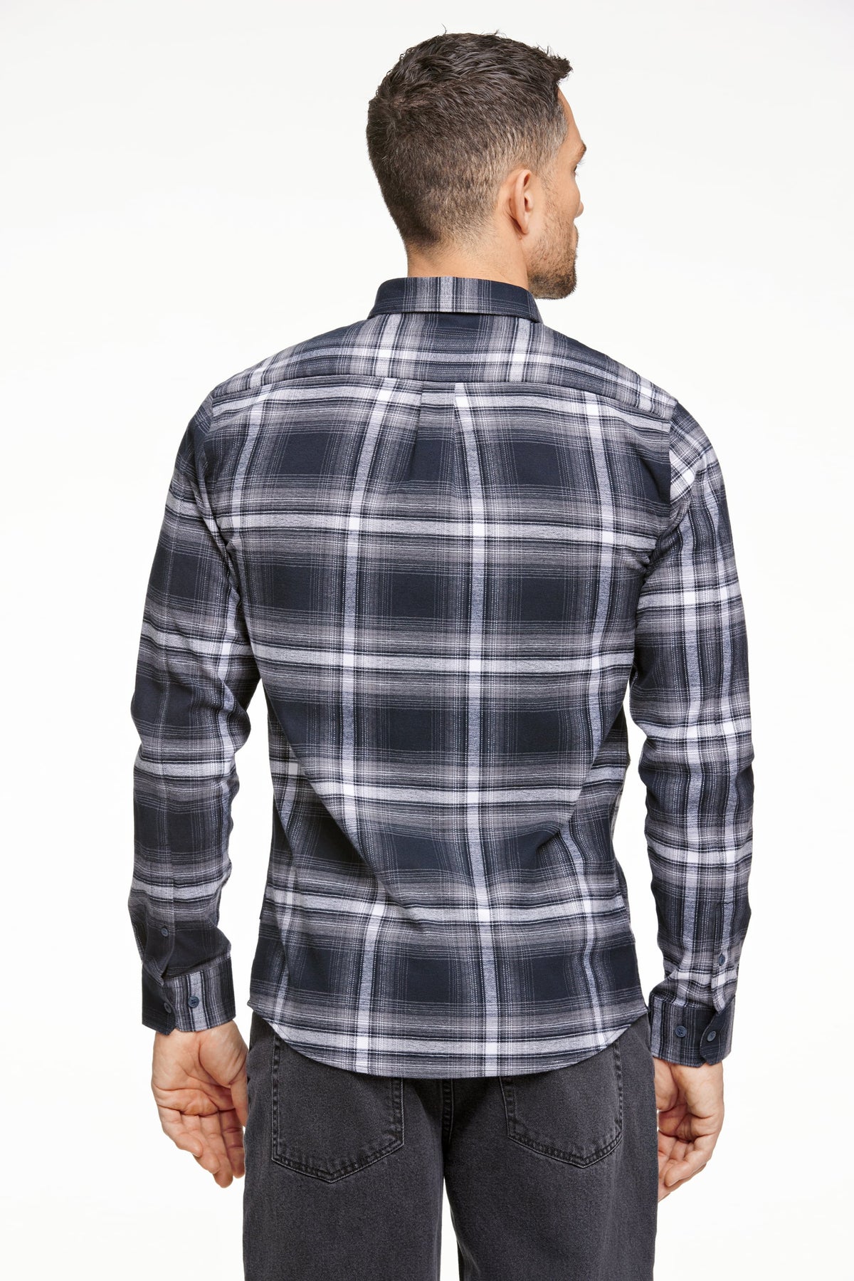 Lindbergh Check Flannel Shirt Black – bilde 3