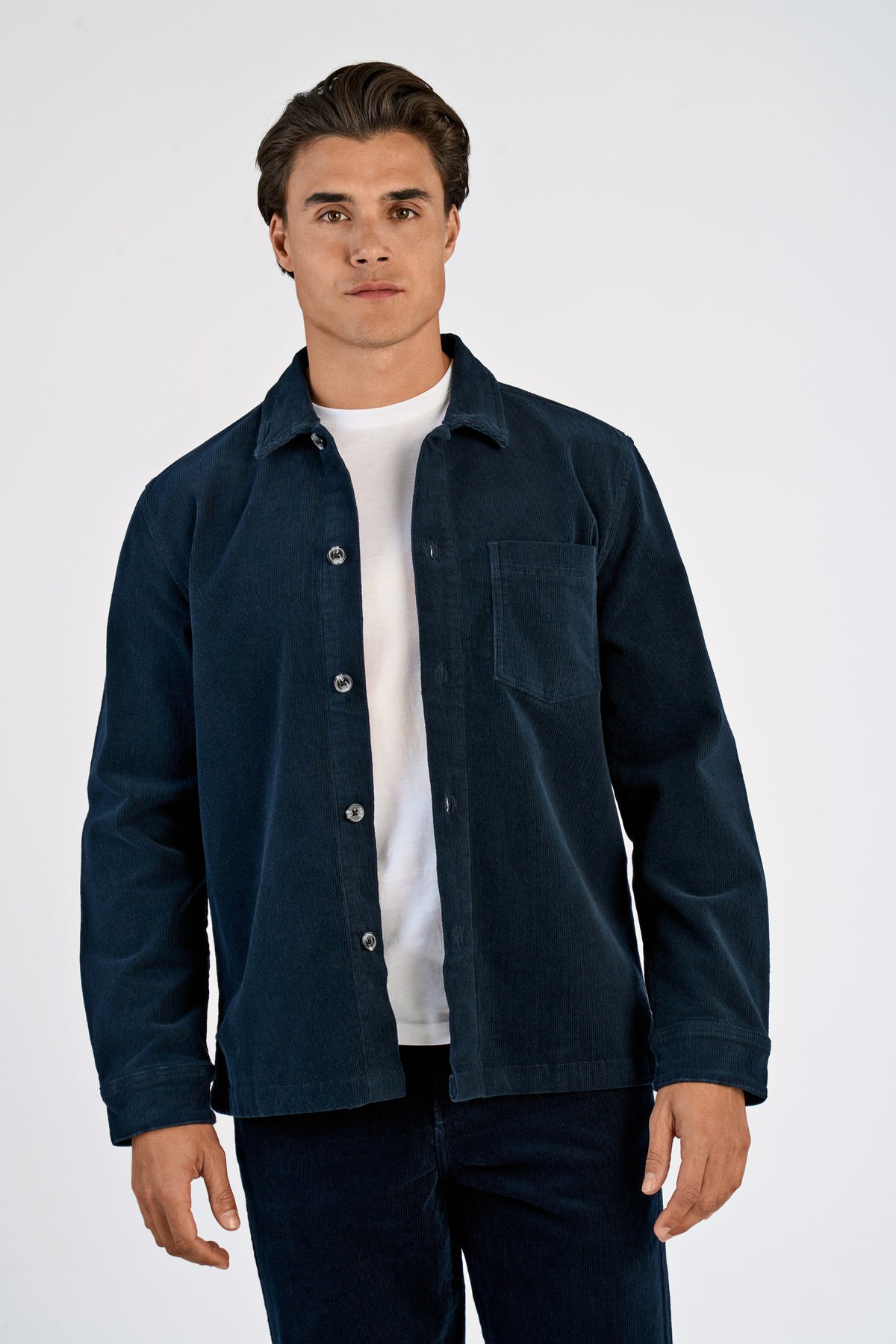 Lindbergh Cord Overshirt Navy – bilde 2