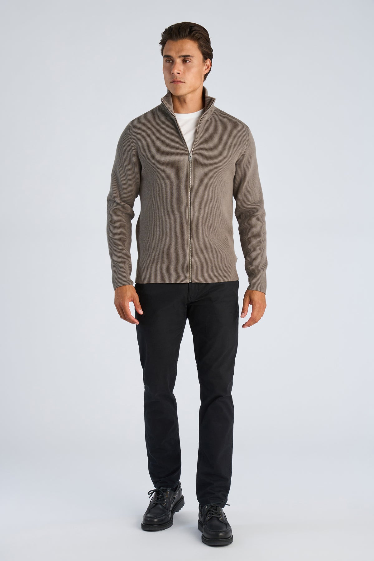 Lindbergh Full Zip Cardigan Grey Stone – bilde 1