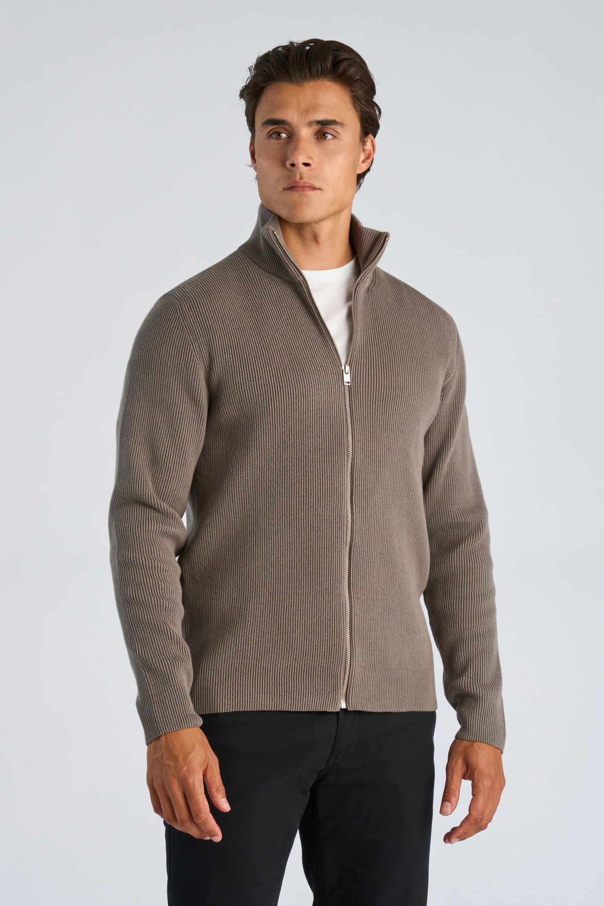 Lindbergh Full Zip Cardigan Grey Stone – bilde 2