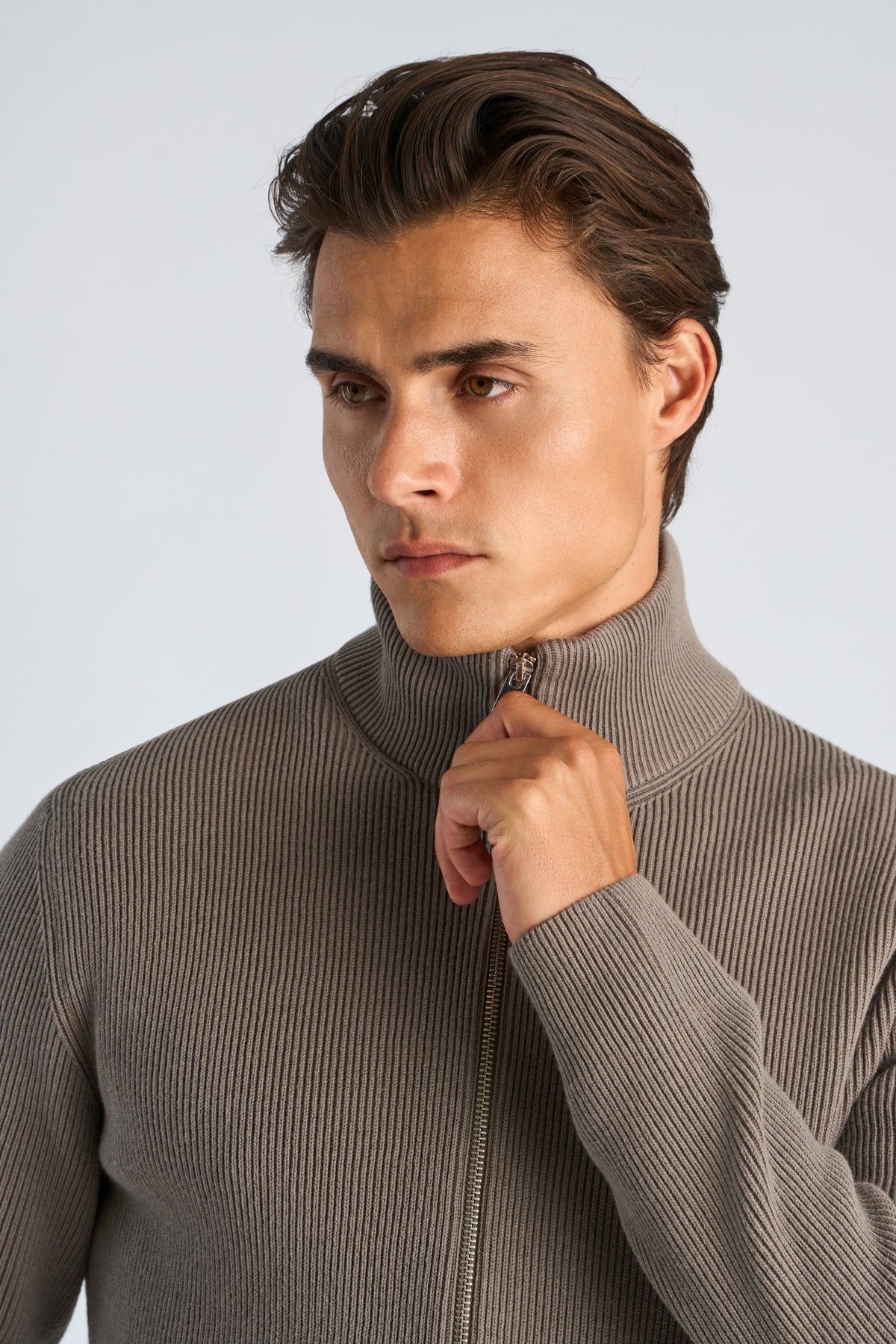 Lindbergh Full Zip Cardigan Grey Stone – bilde 4