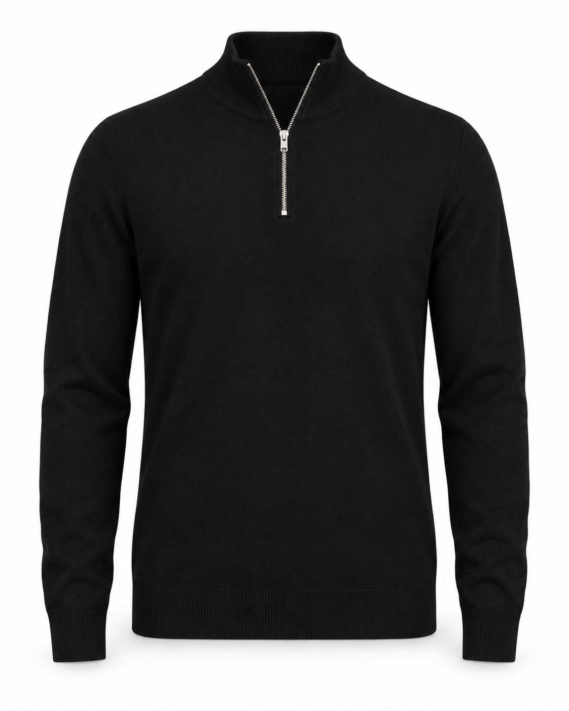 Lindbergh Half Zip Black – packshot på hvit bakgrunn