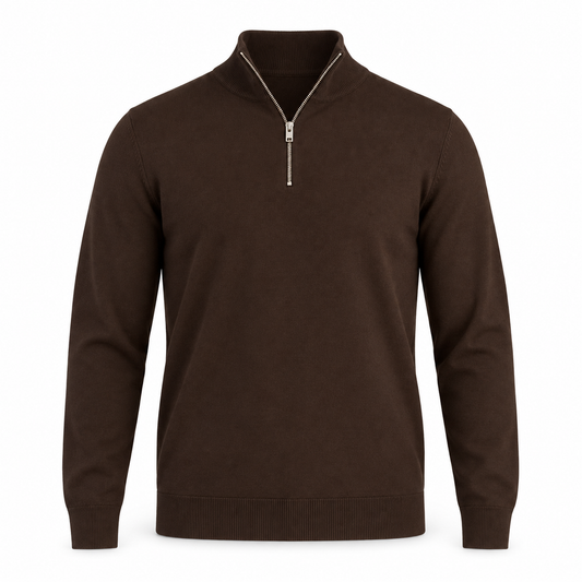Lindbergh Half Zip Dark Brown – produktbilde