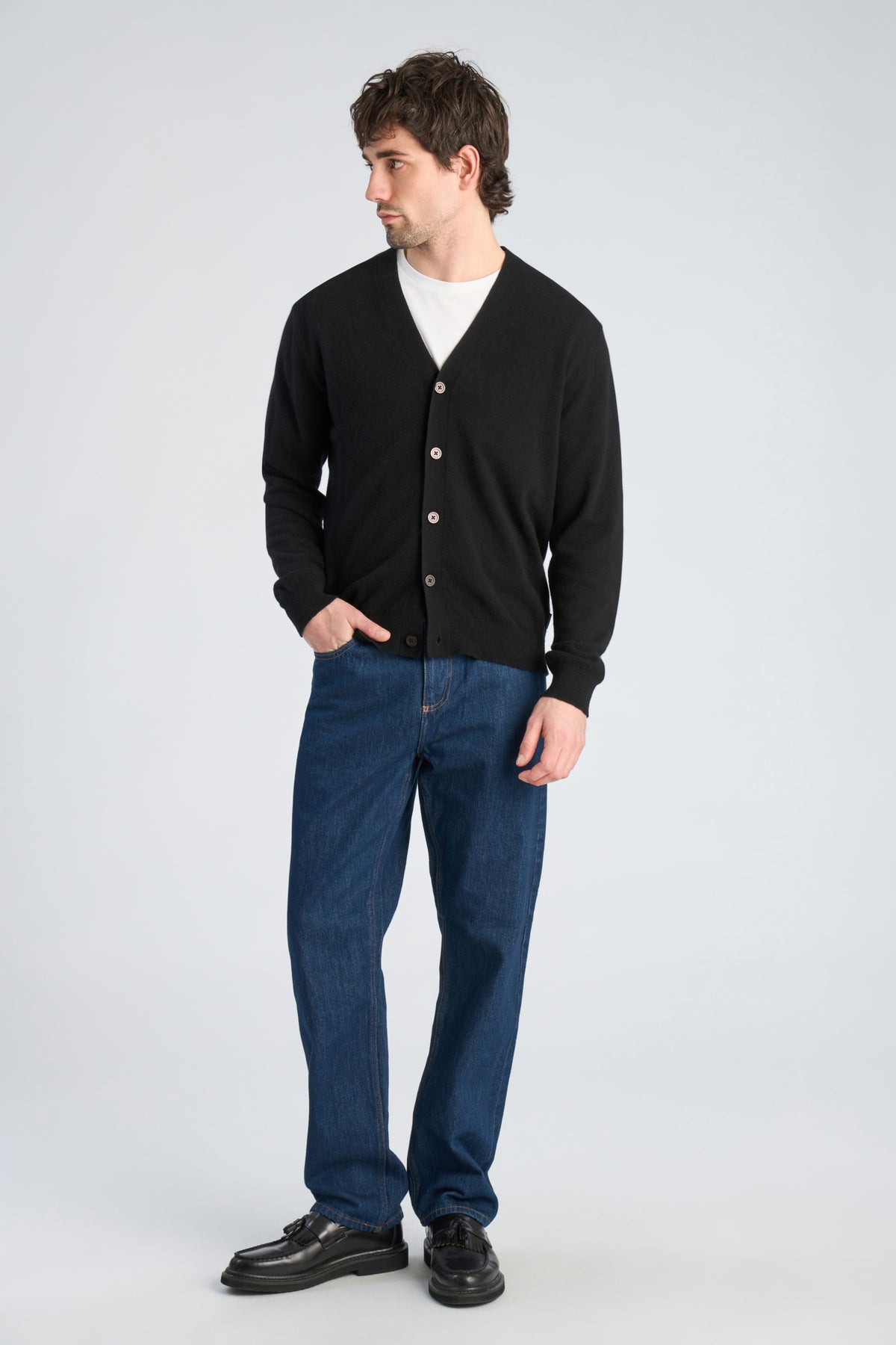 Lindbergh Wool Cardigan Black – bilde 1