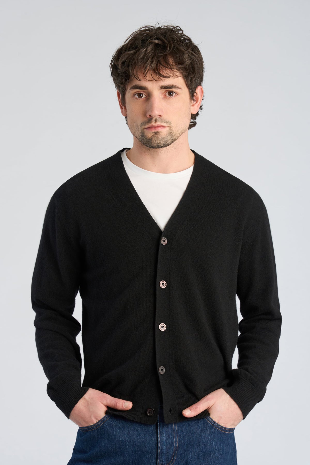 Lindbergh Wool Cardigan Black – bilde 2