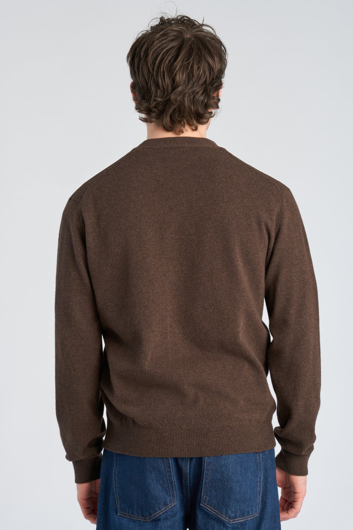 Lindbergh Wool Cardigan Brown Melange – bilde 3