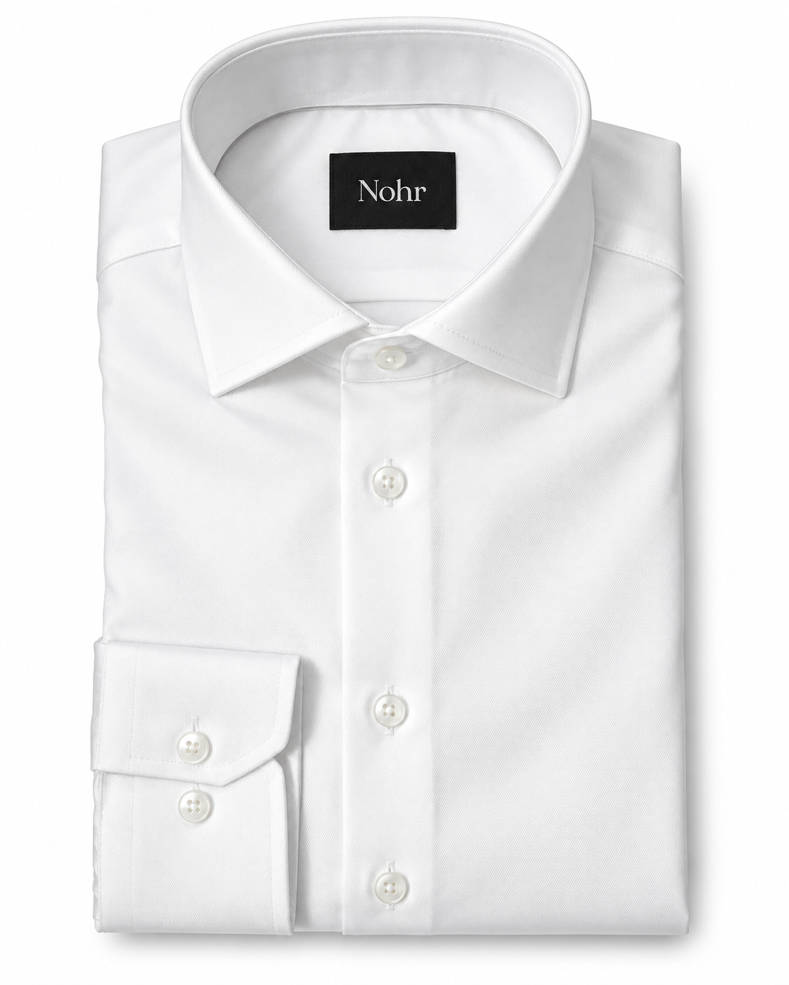 Nohr hvit penskjorte Modern Fit – KI-bearbeidet produktbilde basert på originalfoto