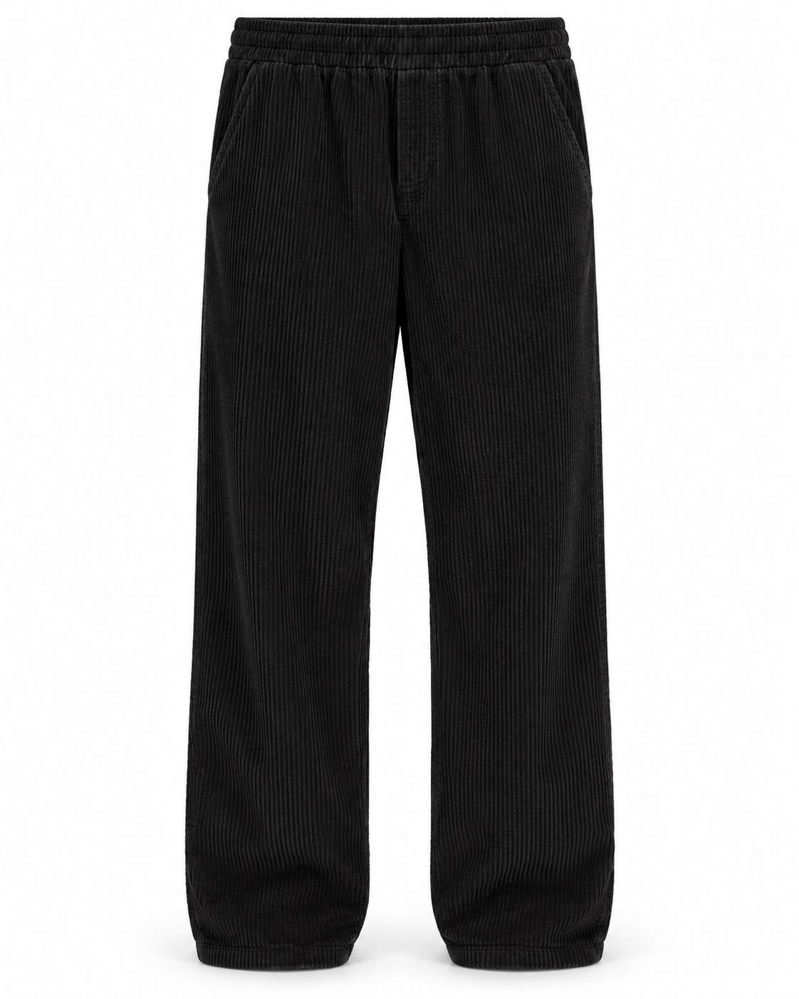 Solid Alann Elasticated Cord Chinos True Black – packshot på hvit bakgrunn
