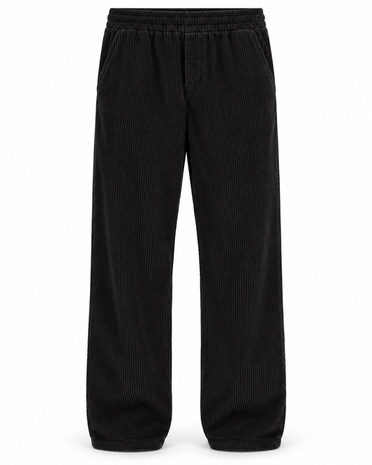 Solid Alann Elasticated Cord Chinos True Black – packshot på hvit bakgrunn