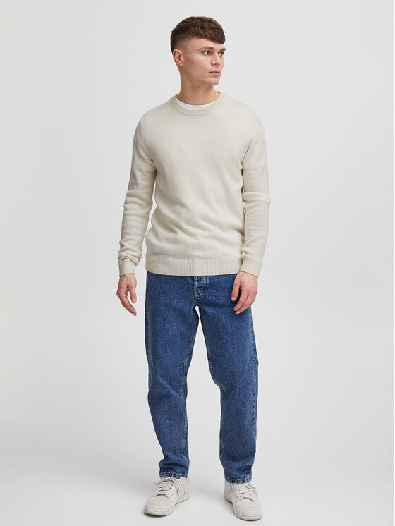 Solid Dyllon Wool O-Neck Knit Oatmeal – produktbilde 2