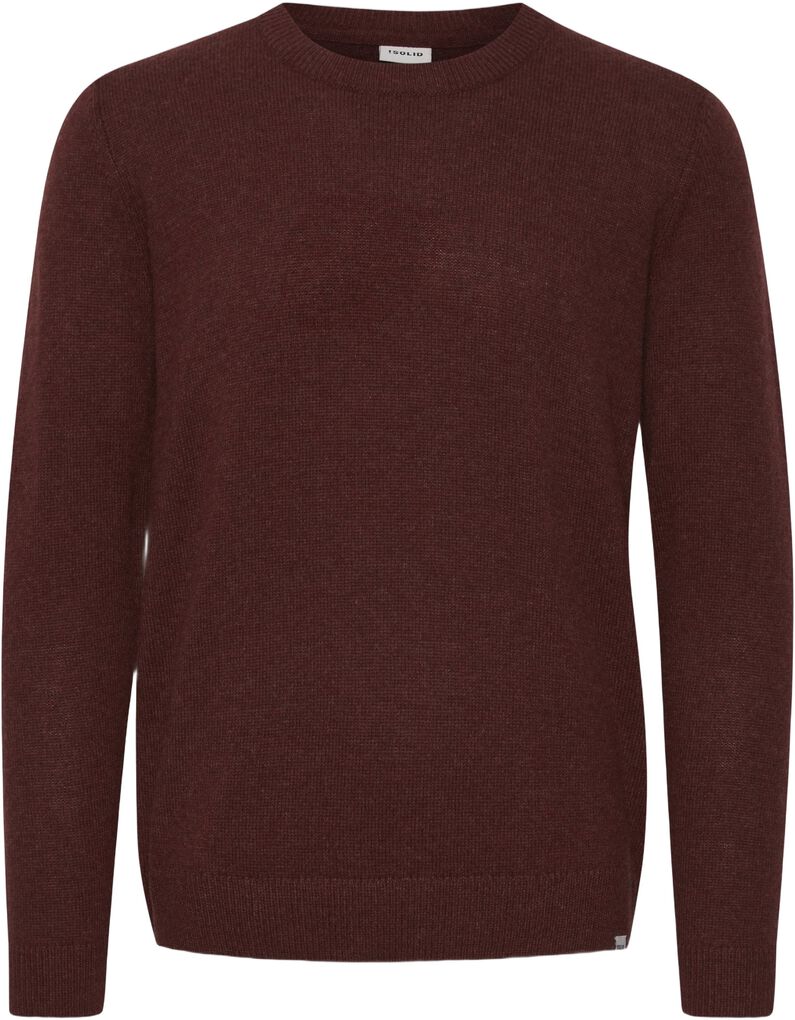 Solid Dyllon Wool O-Neck Knit Port Melange – produktbilde 2