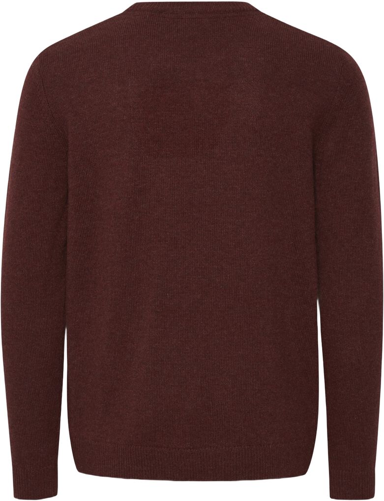 Solid Dyllon Wool O-Neck Knit Port Melange – produktbilde 3