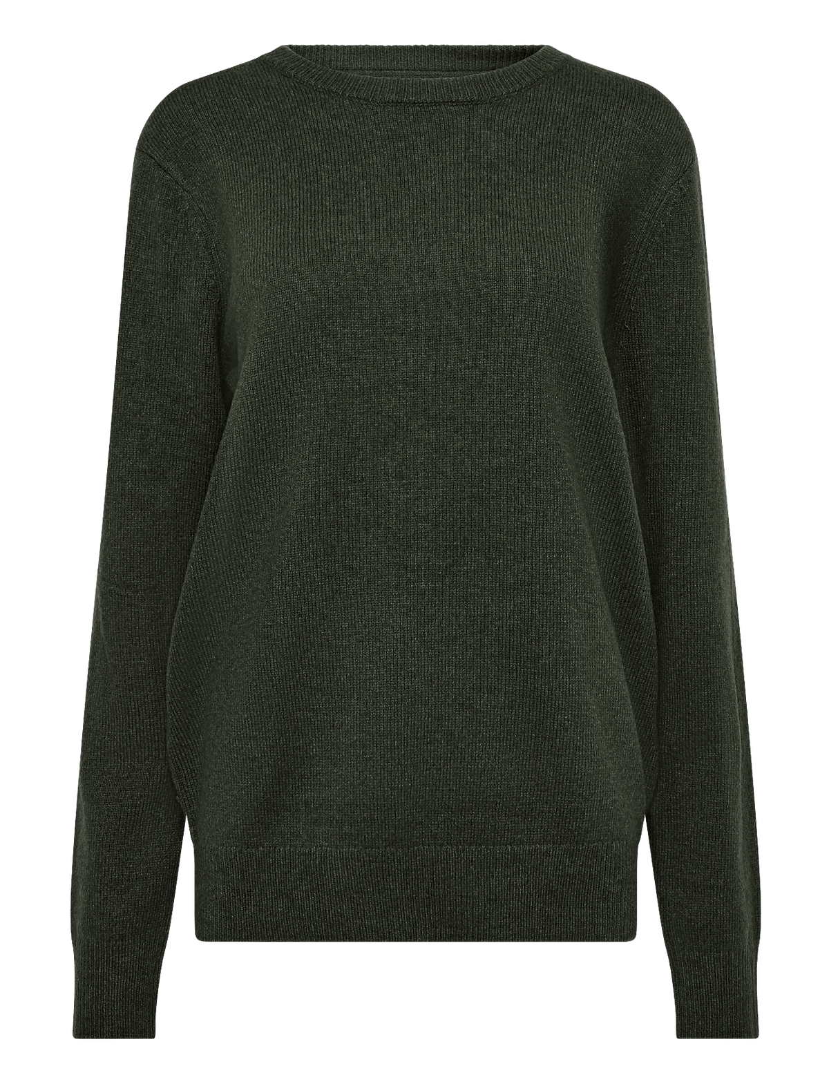 Solid Dyllon Wool O-Neck Knit Thyme Melange – produktbilde 1