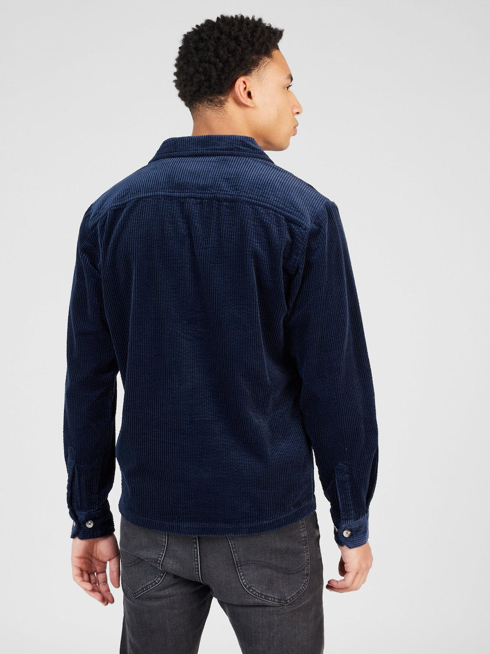 Solid Ingvi Cord Overshirt Navy – produktbilde 4
