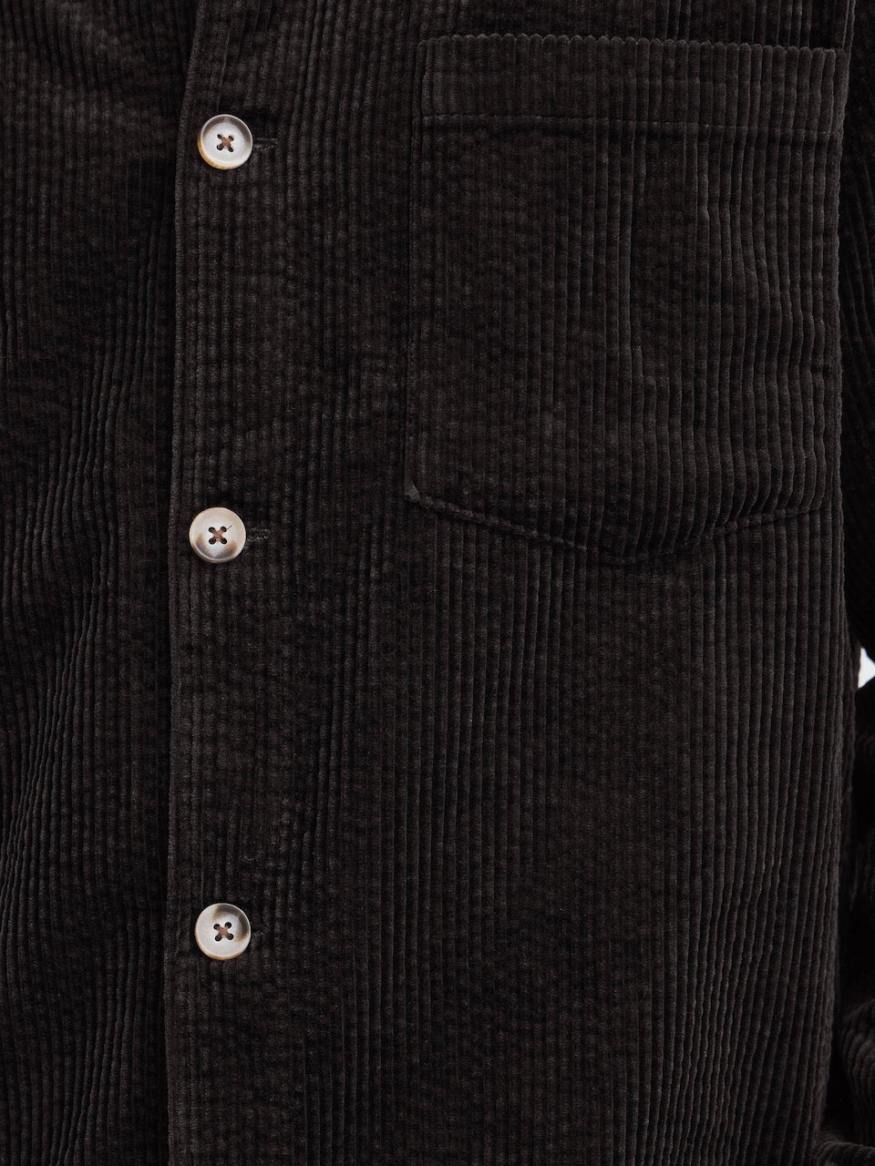 Solid Ingvi Cord Overshirt True Black – produktbilde 4