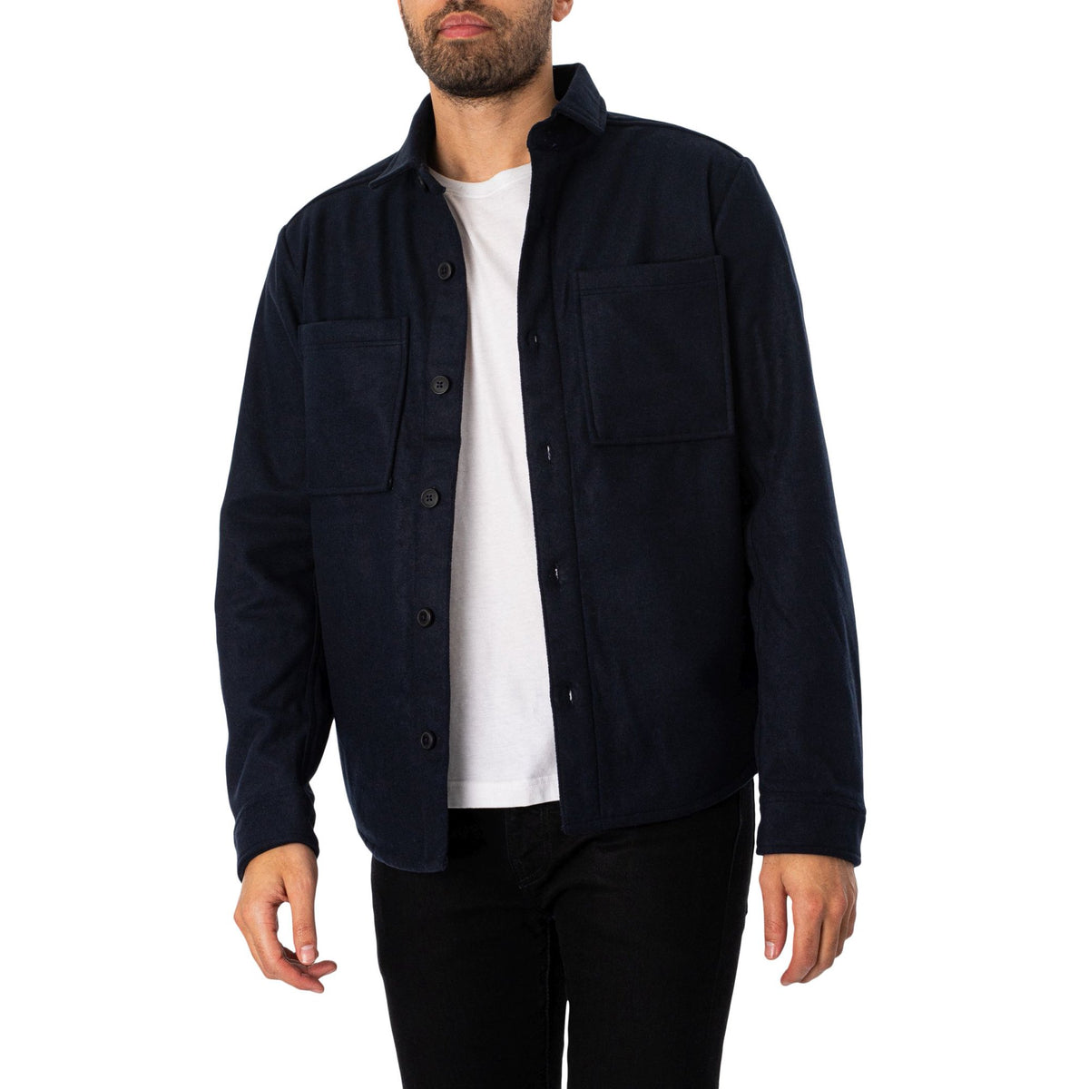Solid Tam Overshirt Insignia Blue Melange – produktbilde 1