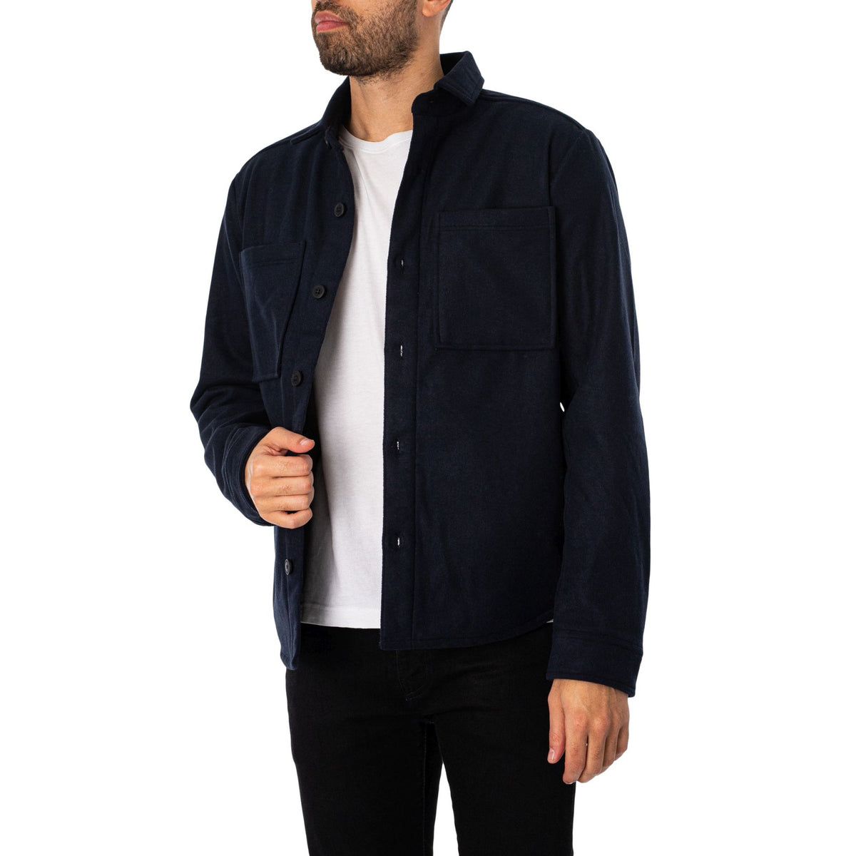 Solid Tam Overshirt Insignia Blue Melange – produktbilde 2