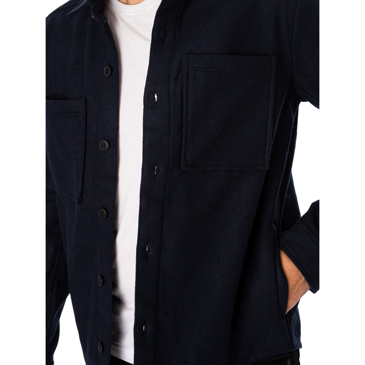 Solid Tam Overshirt Insignia Blue Melange – produktbilde 4