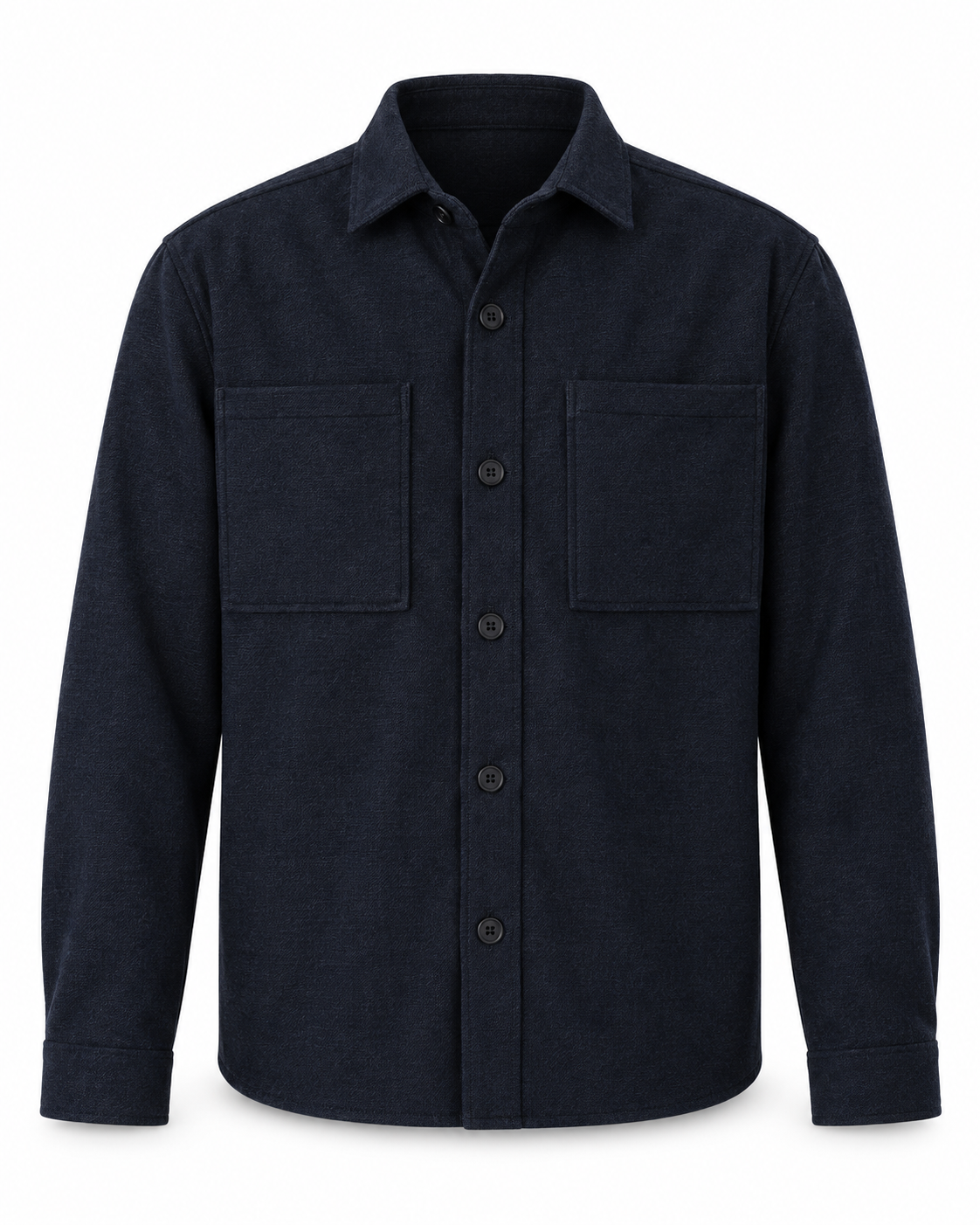 Solid Tam Overshirt Insignia Blue Melange – packshot på hvit bakgrunn
