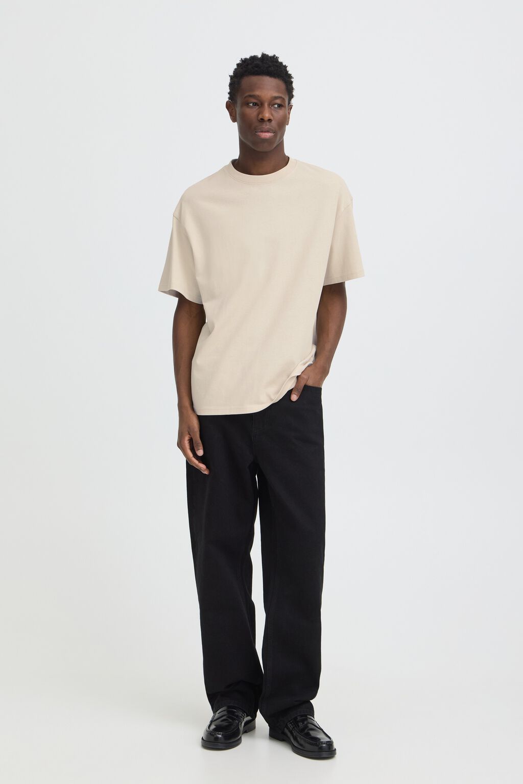 Solid Wellerton T-Shirt Oatmeal – produktbilde 1