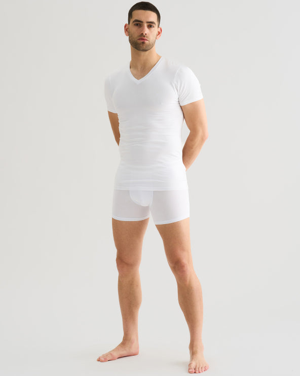 JBS T-shirt V-neck 2-pack White – originalt JBS-modellbilde 1