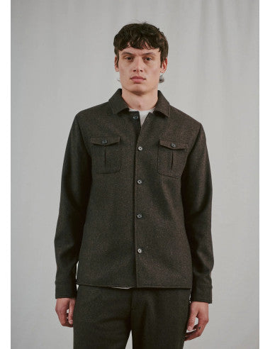 Bruun & Stengade Willem Overshirt Blazer Brown – modellbilde